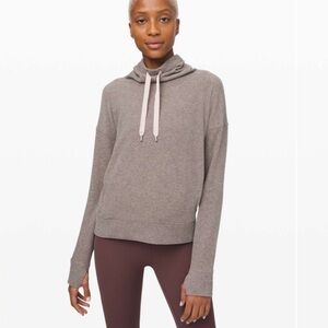 Lululemon looser fit heather pink fleece pullover size 4